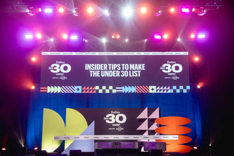 Custom Forbes Under 30 Summit multicolored stage