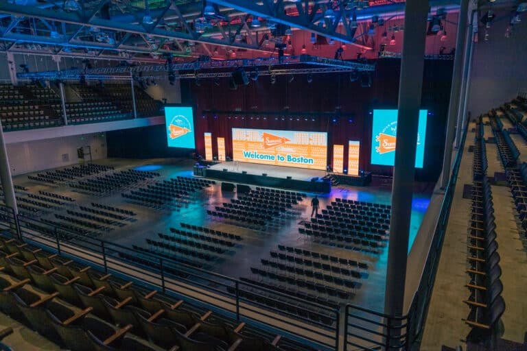 Women in Manufacturing stage from side balcony