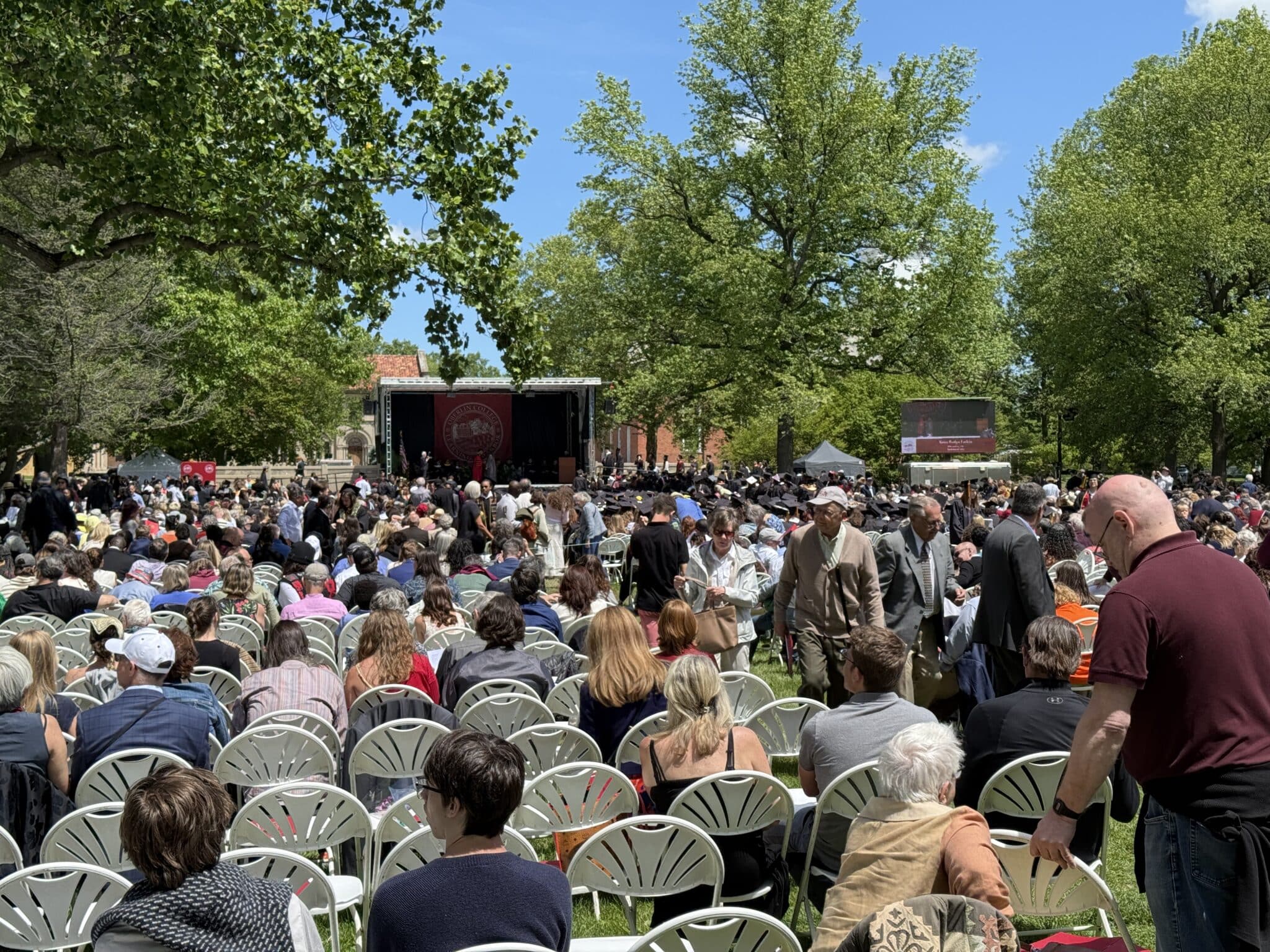 Crowd watching the 2025 Oberlin Commencement